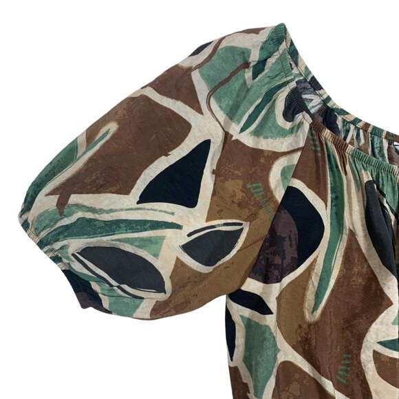 -Puffy-Sleeve cropped Blouse with Scoop Neckline sz small REITMAN - Picture 6 of 15